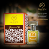 Majestic Perfumes India Bakhoor 20ML aromatic incense fragrance displayed in a clear container with a decorative lid.