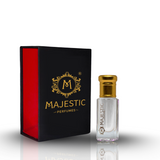 Majestic Perfumes India Oud Al Haram 12ml Attar bottle with ornate cap on a neutral background.
